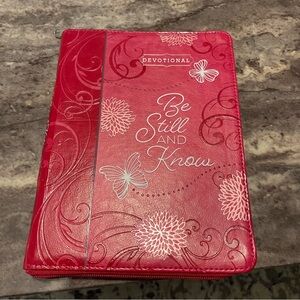 Elegant Red Floral Yearly Devotional